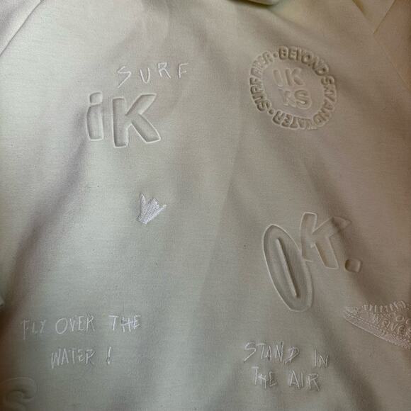 IKKS yellow embossed surf hoodie sweatshirt SIZE 4 - Picture 3 of 6